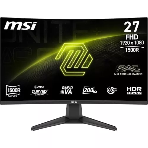 MSI mag 276CFA E20 Monitor Gaming de 27" FHD 1500R, 1920 x 1080 Rapid VA, 200 Hz