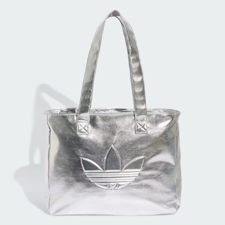 Bolso Shopper Efecto Piel Metalizado Plateado Kr1566 01 00 Standard 1