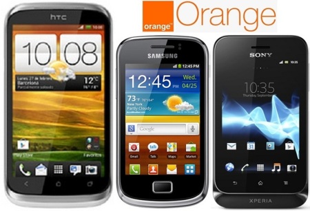 Precios HTC Desire X, Samsung Galaxy Mini 2 y Sony Xperia Tipo con Orange