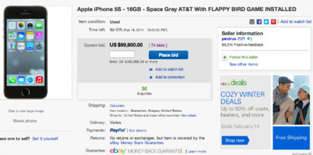 Subastan iPhones a cien mil dólares en eBay... porque tienen Flappy Bird instalado