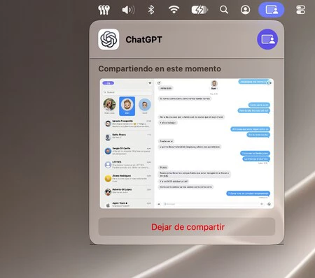 Para acceder a la conversación ChatGPT accede a nuestra pantalla como si estuviésemos compartiéndola en una videollamada