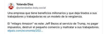 message from Yolanda Díaz