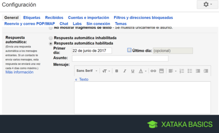 Cómo configurar las respuestas automáticas en Gmail