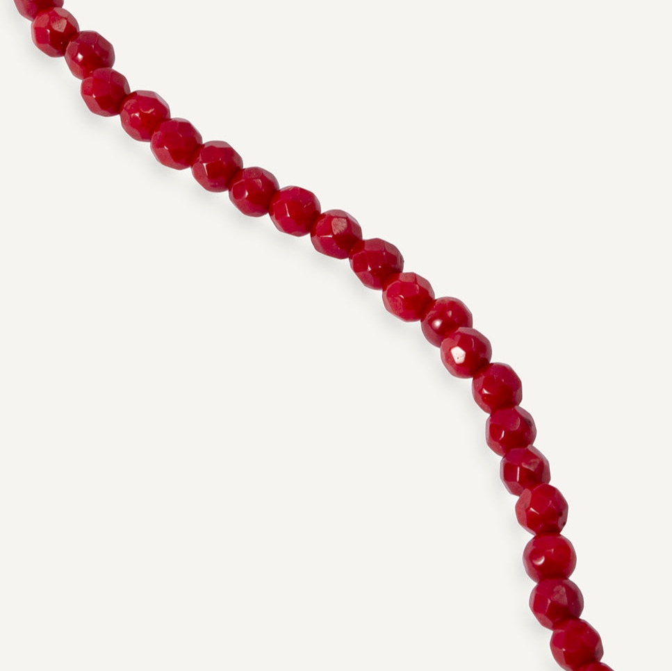 Cadena bolas bañada en oro de 18 kt con coral sintético rojo Rojo Vidal & Vidal