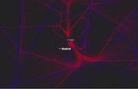 Contrailz: visualiza los patrones de vuelo durante un mes 