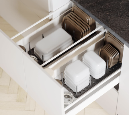 Bandeja organizadora de envases.