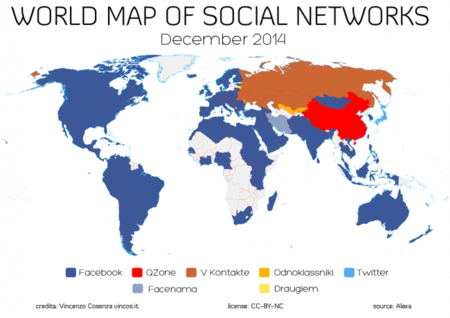 Facebook sigue conquistando el mundo pero Twitter le arrebata Japón, la imagen de la semana