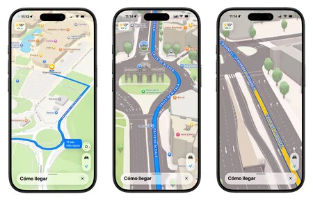 Estética e indicación de carriles disponible desde hace años en Apple Maps
