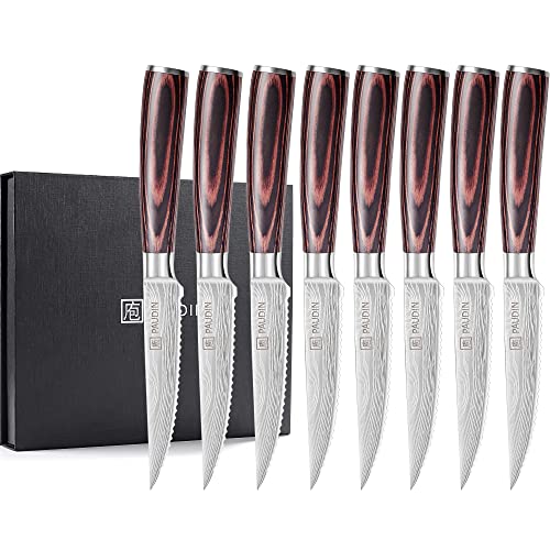 PAUDIN Cuchillos de Carne Sierra de Mesa 8 Piezas