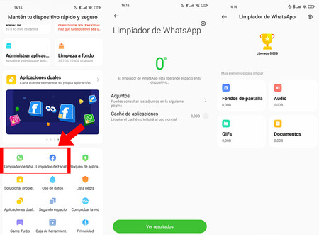 Limpiador Whatsapp Facebook
