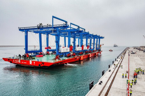 Inspeccion A Los Avances De Obra Del Terminal Portuario De Chancay Y Presentacion De Las Primeras Gruas Electricas