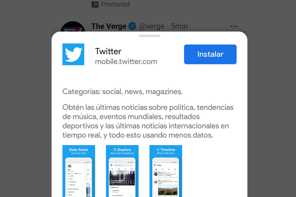 Las aplicaciones web progresivas ahora se instalan casi como apps normales en Android, con Google Chrome