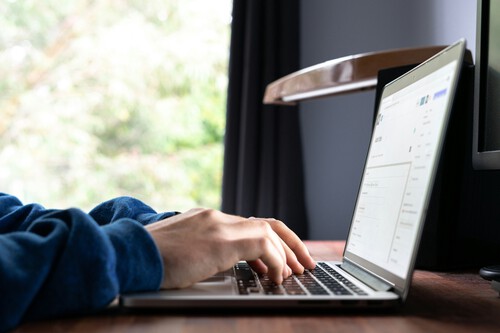 A man using a laptop