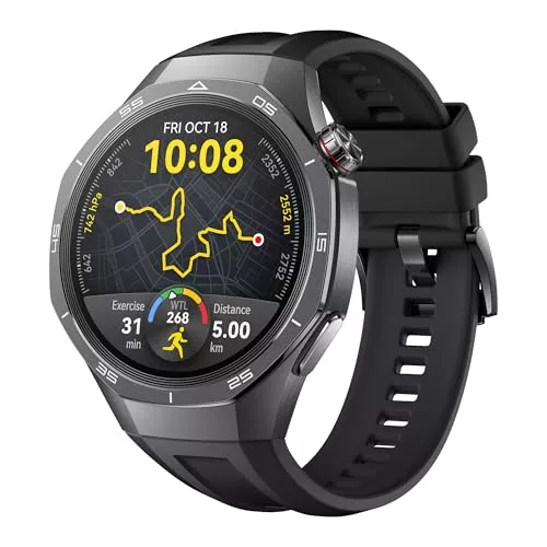 HUAWEI WATCH GT 5 Pro 46mm Smartwatch, Silueta con Diseño Sofisticado, Deportes de Alto Nivel, Seguimiento de salud, Monitoreo ECG, 14 Días de Duración, GPS, Llamada por Bluetooth, iOS y Android,Negro