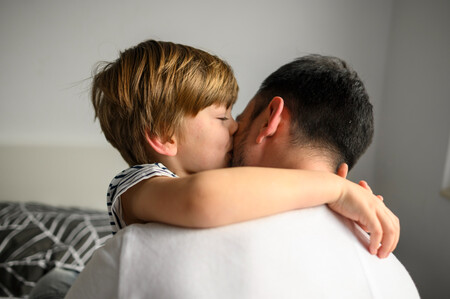 Medium Shot Kid Hugging His Father