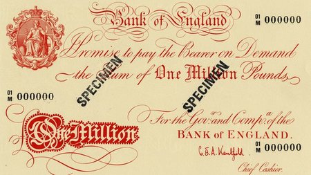 El billete del millón de libras ya existe