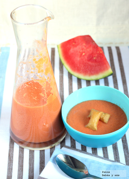 Gazpacho de sandía para niños. Receta refrescante