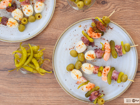 Brochetas de pulpo: un aperitivo sencillo y resultón para triunfar en cualquier picoteo
