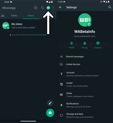 WaBetaInfo のスクリーンショット