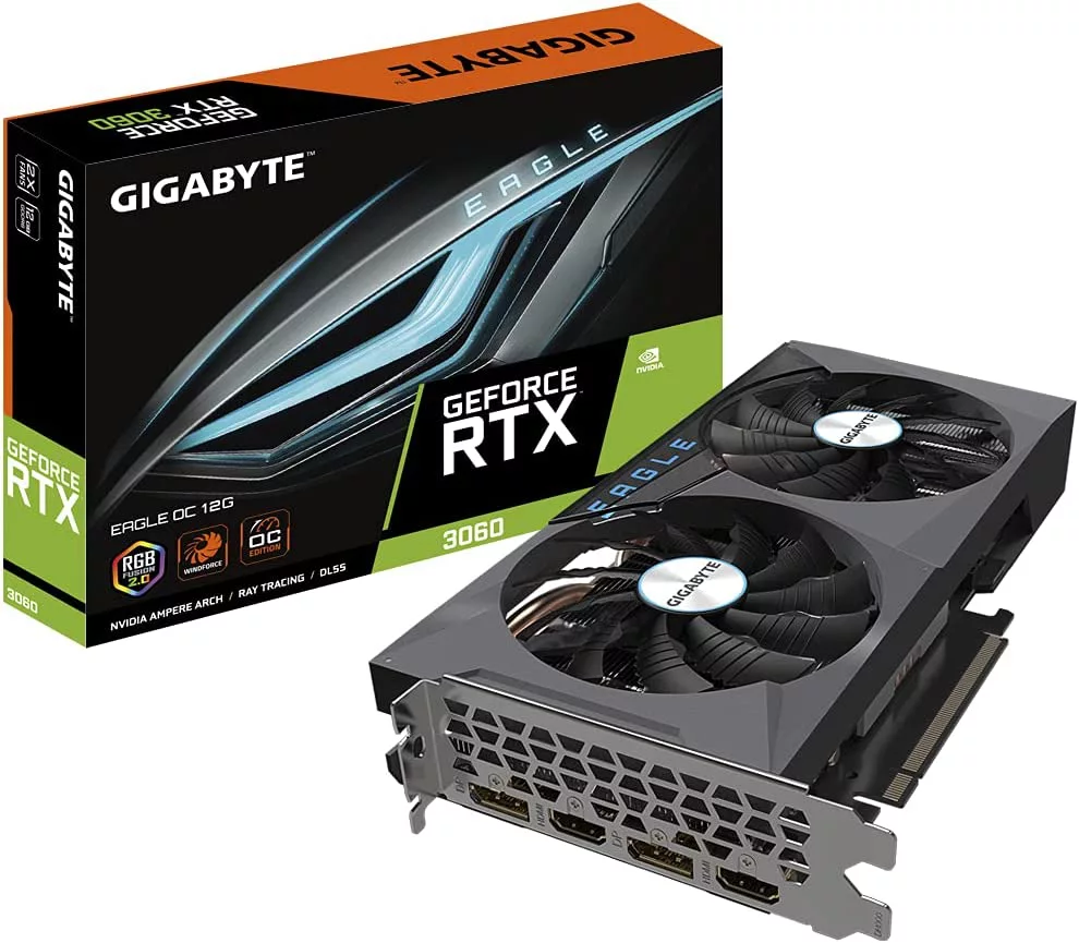 Gigabyte GeForce RTX 3060 Eagle OC 12G (Rev. 2.0) NVIDIA 12 GB GDDR6(NO VALIDO para MINERIA)