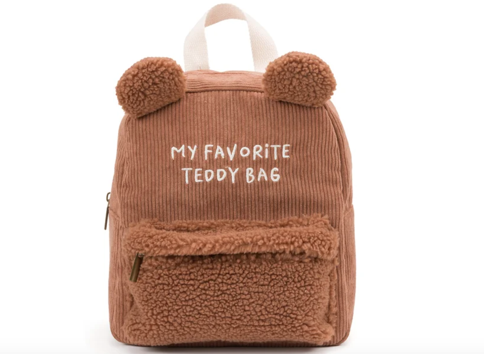 Mochila camel de pana y pelo