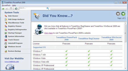 TweakNow PowerPack 2009: Afina tu Windows