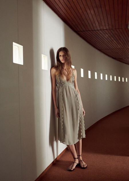 Vestido Bonito Vuelo Invitada Manga Verano Reutilizar Comodo Elegante Fresco