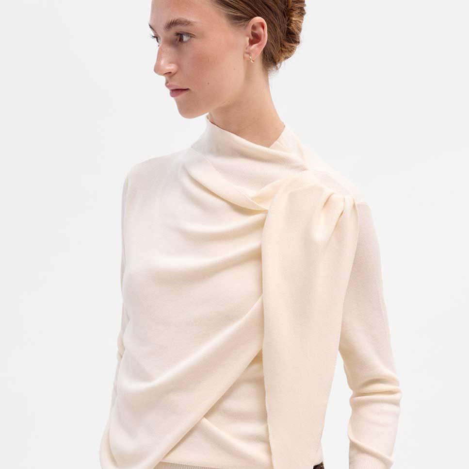 Simorra - Jersey de mujer efecto pañuelo.