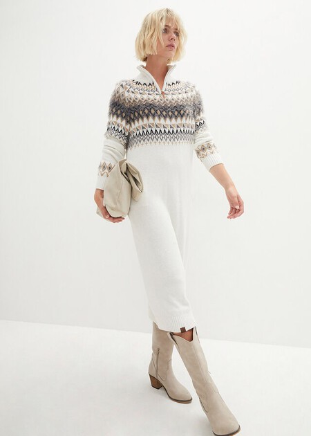 Vestido Punto Nordico Noruego Tendencia Invierno Elegantes Bonitos Calentitos