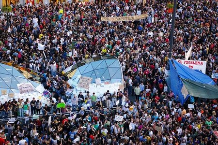 Acampada en la Puerta del Sol de Madrid