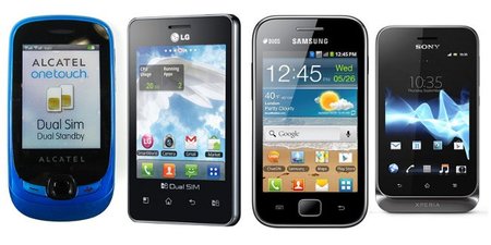 Cuatro teléfonos móviles con Dual SIM para la empresa y el autónomo
