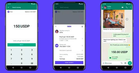 WhatsAppを介して送金するプロセス。ナビ画像