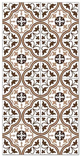 Panorama Alfombra Vinílica Cocina Salón - Varios Tamaños - (Hidráulica Flor Marrón 40x80 cm)