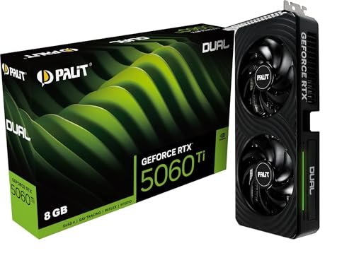 Tarjeta Gráfica Palit GeForce RTX 5060 Ti Dual 8GB GDDR7 Reflex 2 RTX AI DLSS4
