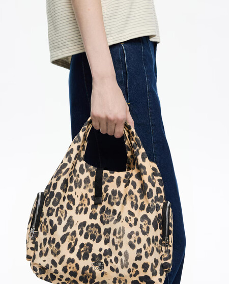 Bolso De Mano De Mujer Nylon Leopard