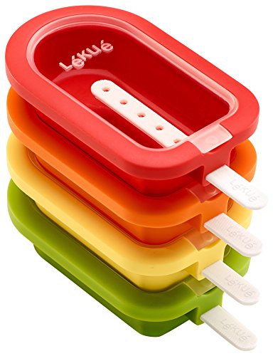 Lékué Kit 4 Moldes Mini Polo apilable, silicona platino Multicolor 60 ml x 4