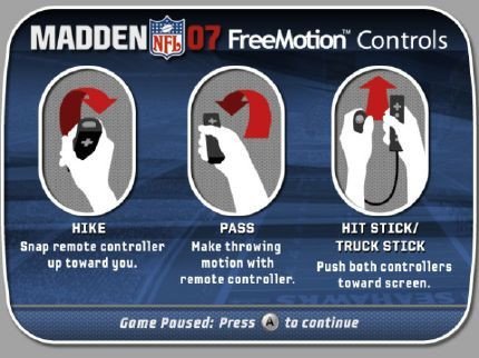 E3, Madden NFL 07 para Wii: tabla de movimientos y capturas