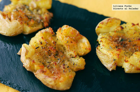 Patatas "machacadas". Receta de guarnición