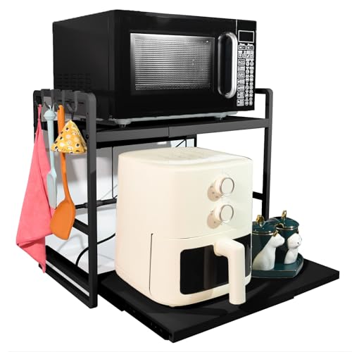 BeSokar Estante para microondas de 2 niveles