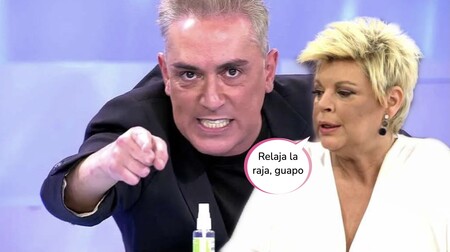 Kiko Hernández arrastra a Terelu Campos por el plató de 'Sálvame': "Tu madre te llevaba en contrato con una cláusula"