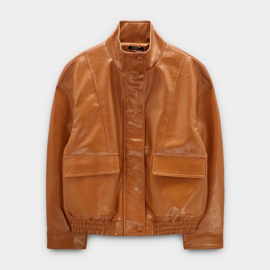 Parfois
Cazadora de mujer efecto piel con bolsillos laterales