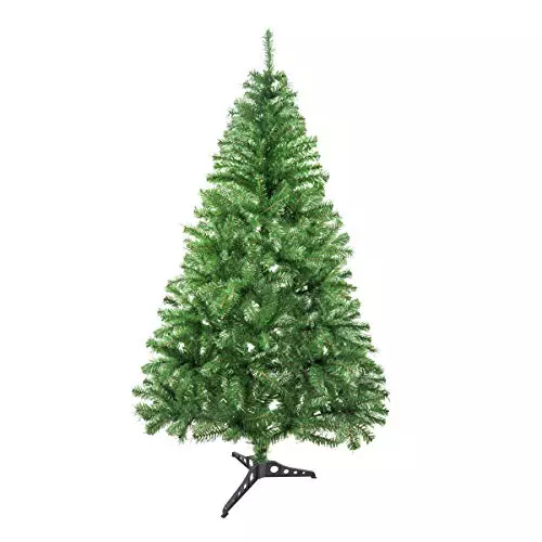 SOLAGUA Árbol de Navidad Artificial C/Efecto Brillo, Arboles con Hojas de Espumillón 120cm a 210cm de Primera Calidad, Súper Natural con el Soporte Incluído.(Verde Brillo, 120cm 184Tips)