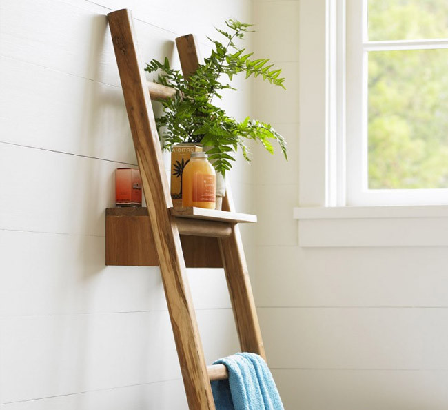 Una escalera para el baño que hace las veces de estanterÃa Ideas Escalera Estanteria