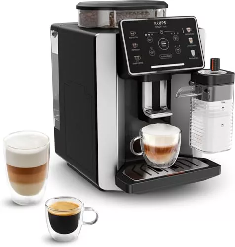 Krups Sensation Milk, Cafetera superautomática, 6 Bebidas a Base de Café y Café con Leche