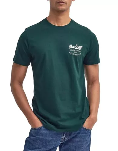 Barbour Camiseta para hombre con estampado de algas marinas, color verde, Alga marina, L