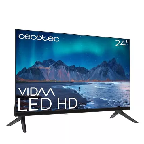 Cecotec Smart TV - Televisor LED - 24 Pulgadas - Resolución HD - A5 Series ALH50024. Smart TV VIDAA, Sistema Dolby Audio, WiFi, Salida de Auriculares, Chromecast, 3 HDMI y 2 USB