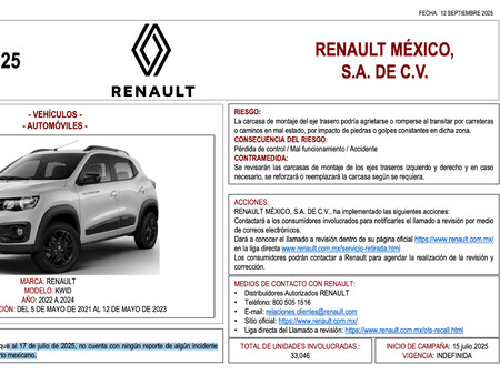 Renault Kwid Llamado Revision 3
