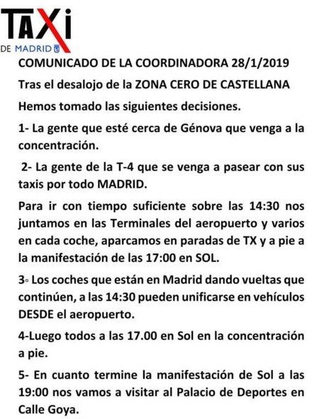 Manifestacion Taxi Madrid