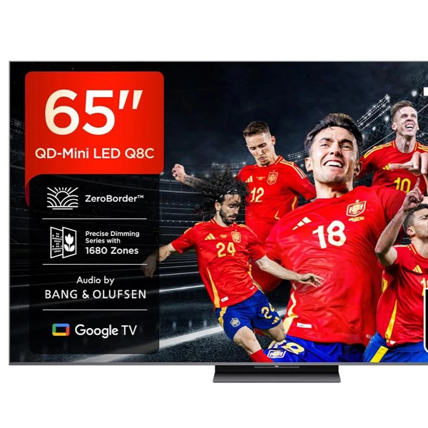 TCL 65Q8C, 65'' QD-Mini LED TV, 4K HDR Premium 4500 nits, ZeroBorder™, Smart TV with Google TV