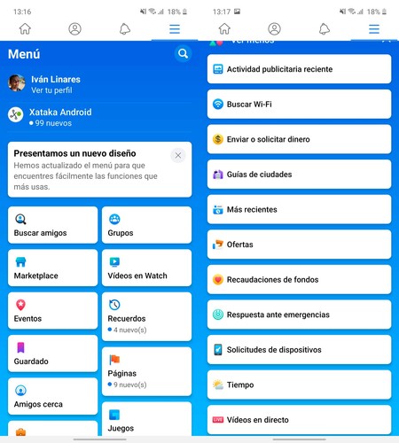 Facebook Android Nuevo Diseño